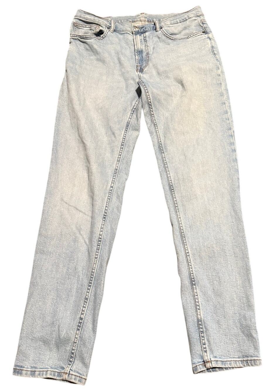 Zara Straight Leg Light Wash Jeans, Stretch Denim, Women's Size 34